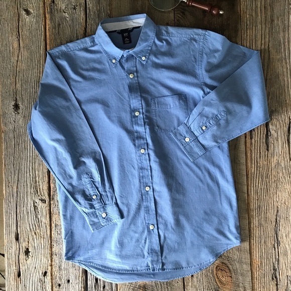 GAP Kids Mini-Check Oxford Button Down Shirt XXL - Picture 4 of 9